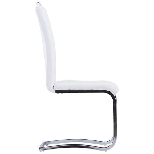 Spisebordsstole med cantilever 6 stk. kunstlæder hvid