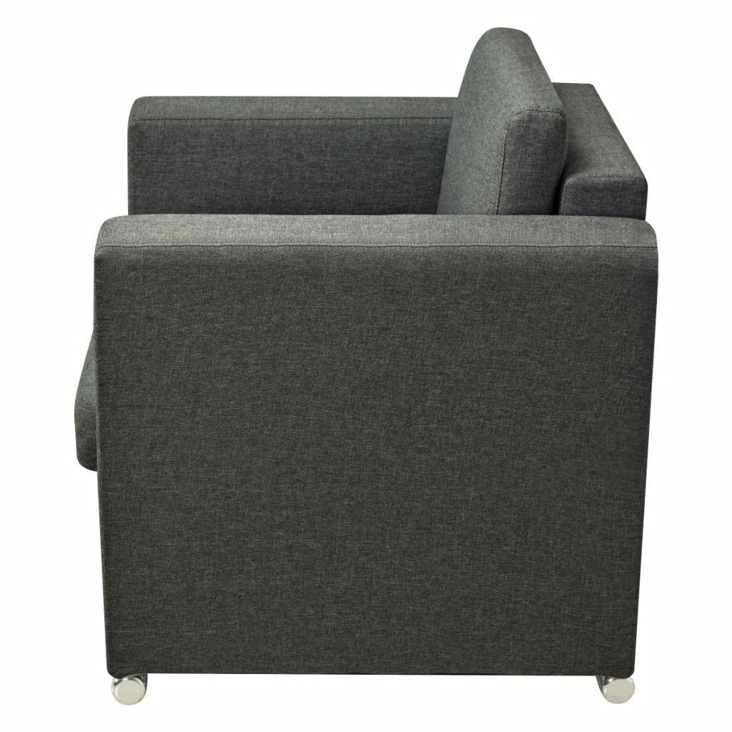 Sofasæt i tre dele stof mørkegrå