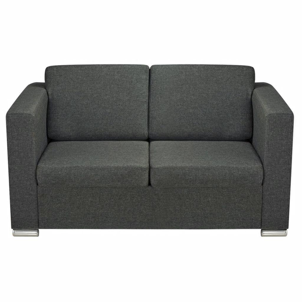 Sofasæt i tre dele stof mørkegrå