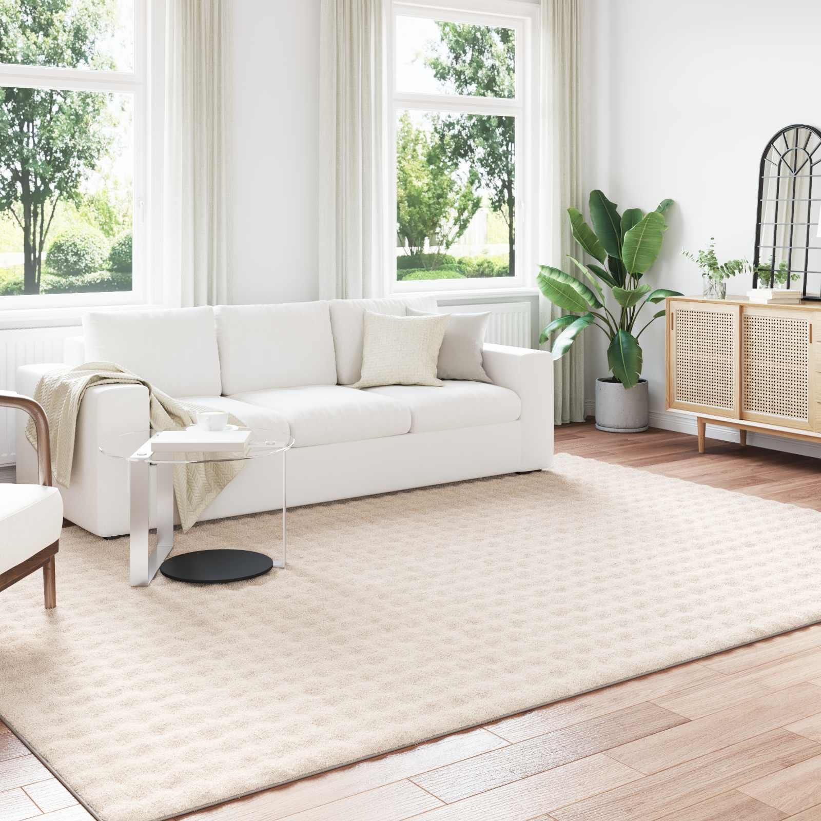 Områdetæppe rektangulært Sirolo - beige 280 × 200 cm, polyester billede