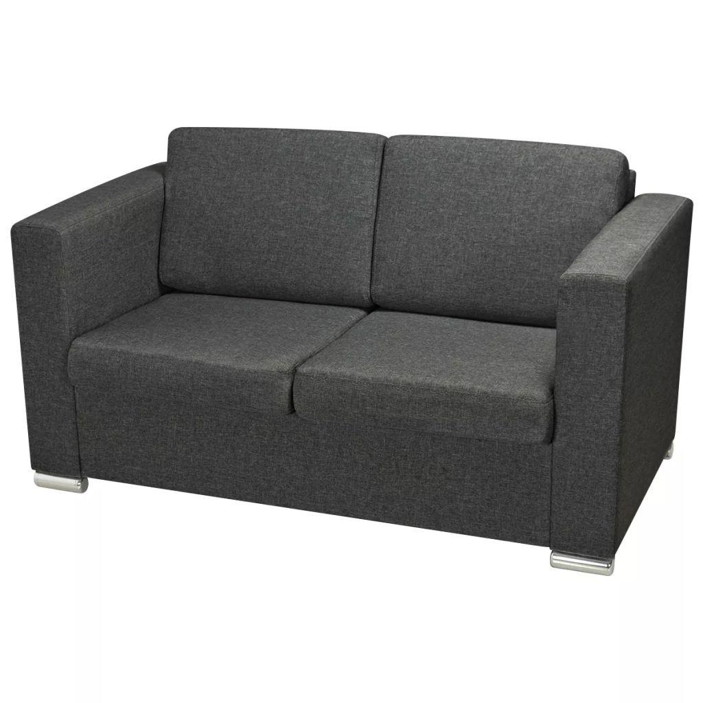 Sofasæt i tre dele stof mørkegrå