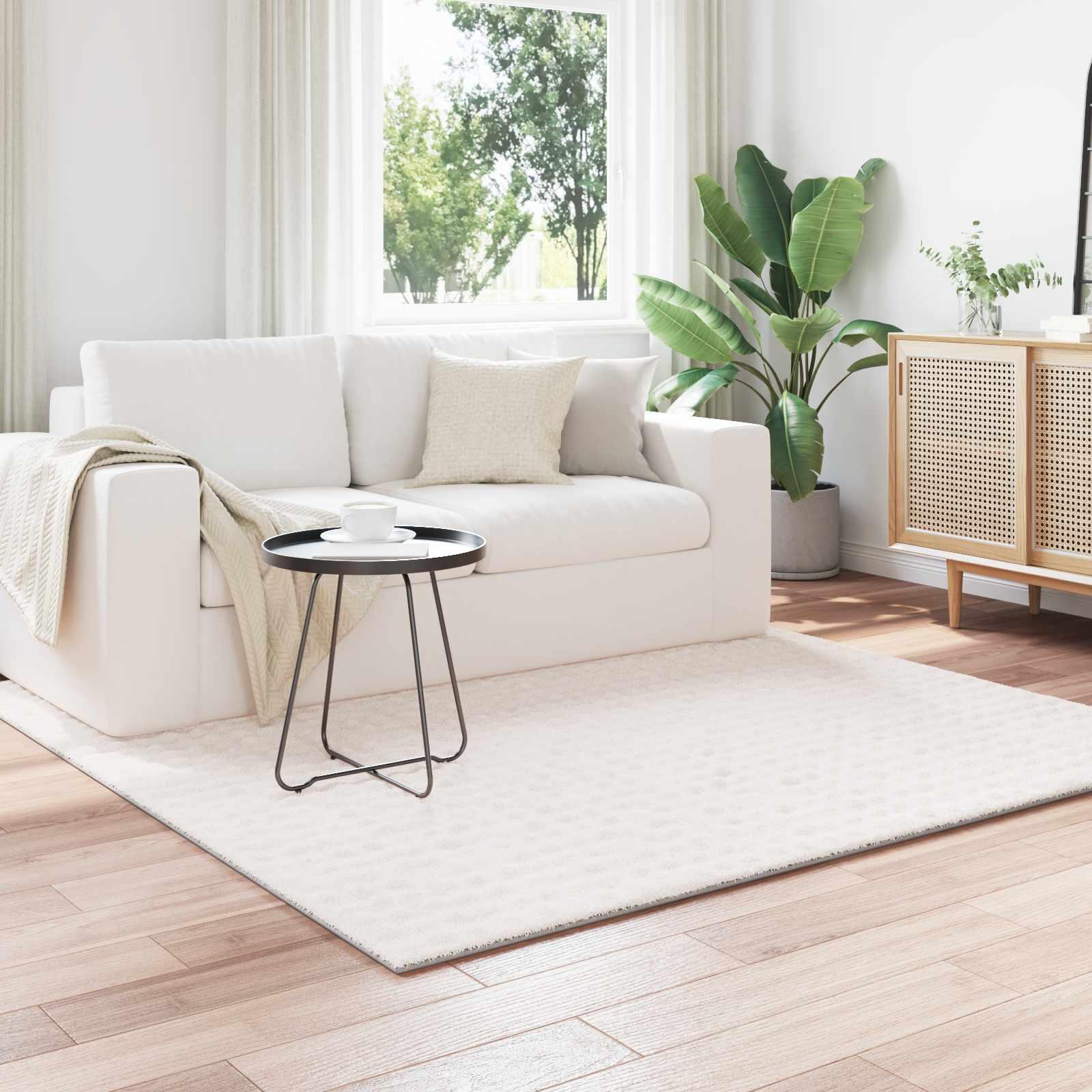 Områdetæpper Firkantet Creme 200 x 200 cm billede