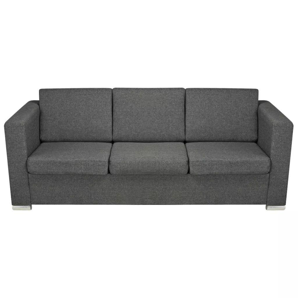 Sofasæt i tre dele stof mørkegrå