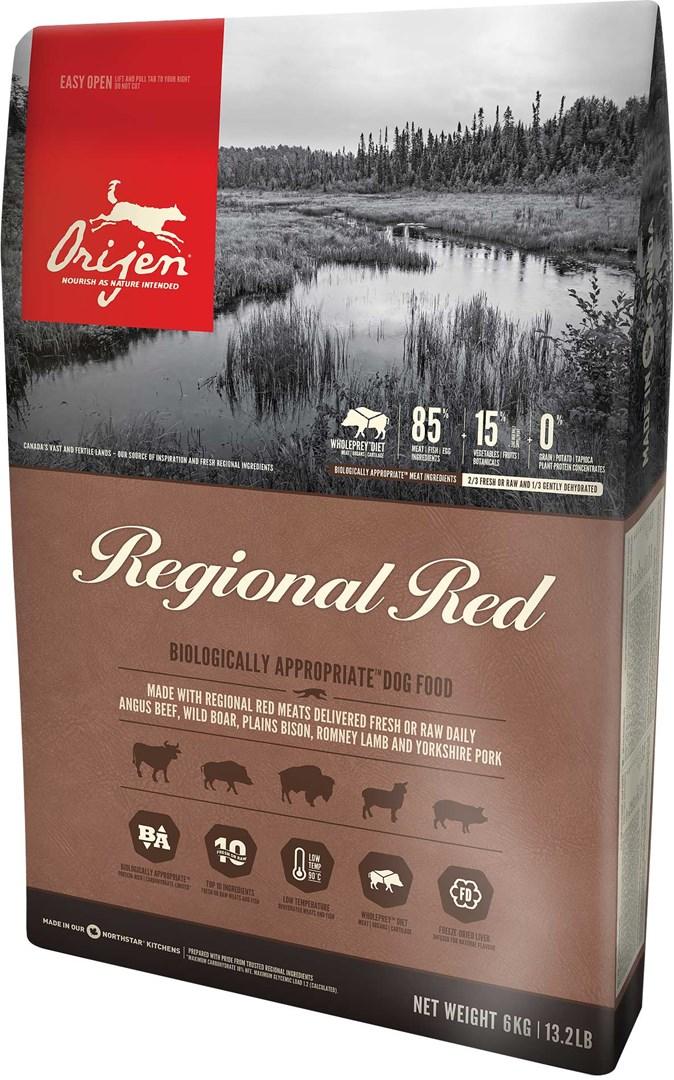 Orijen Regional Red - tørfoder til hund, okse/lam/svin, 6 kg