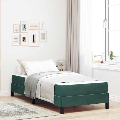 Kontinentalseng med madras Mørkegrøn 80 x 210 cm Stof