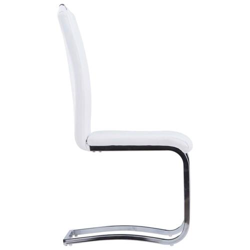 Spisebordsstole med cantilever 2 stk. kunstlæder hvid