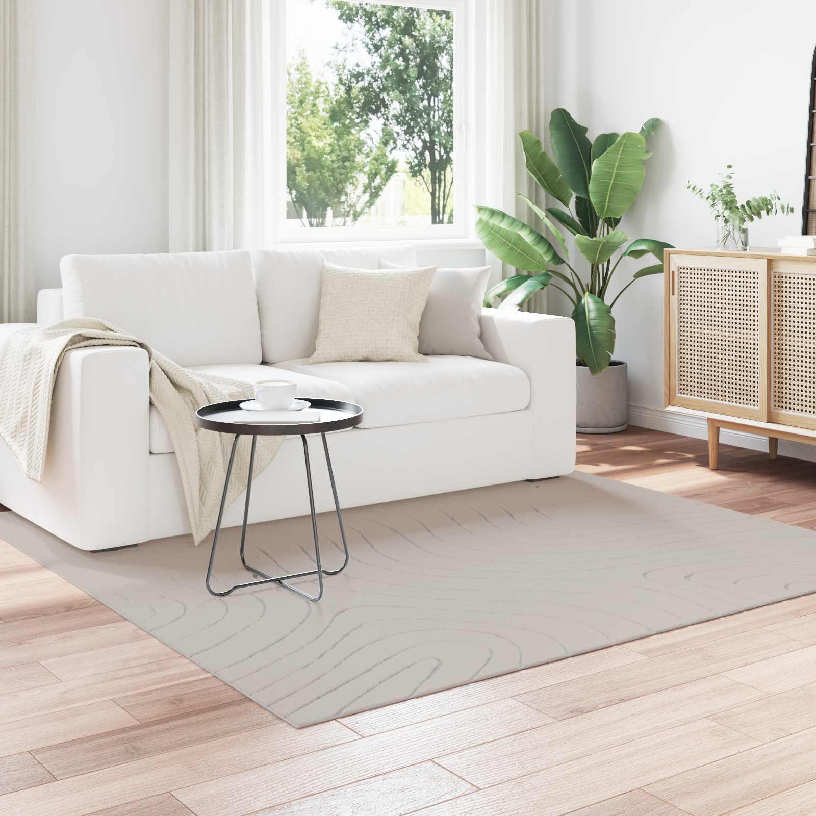 Områdetæpper Firkantet Creme 120 x 120 cm billede
