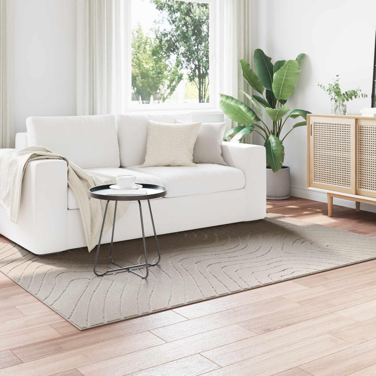 Områdetæppe rektangulært - Palmeras, creme 230 × 160 cm, polyester billede