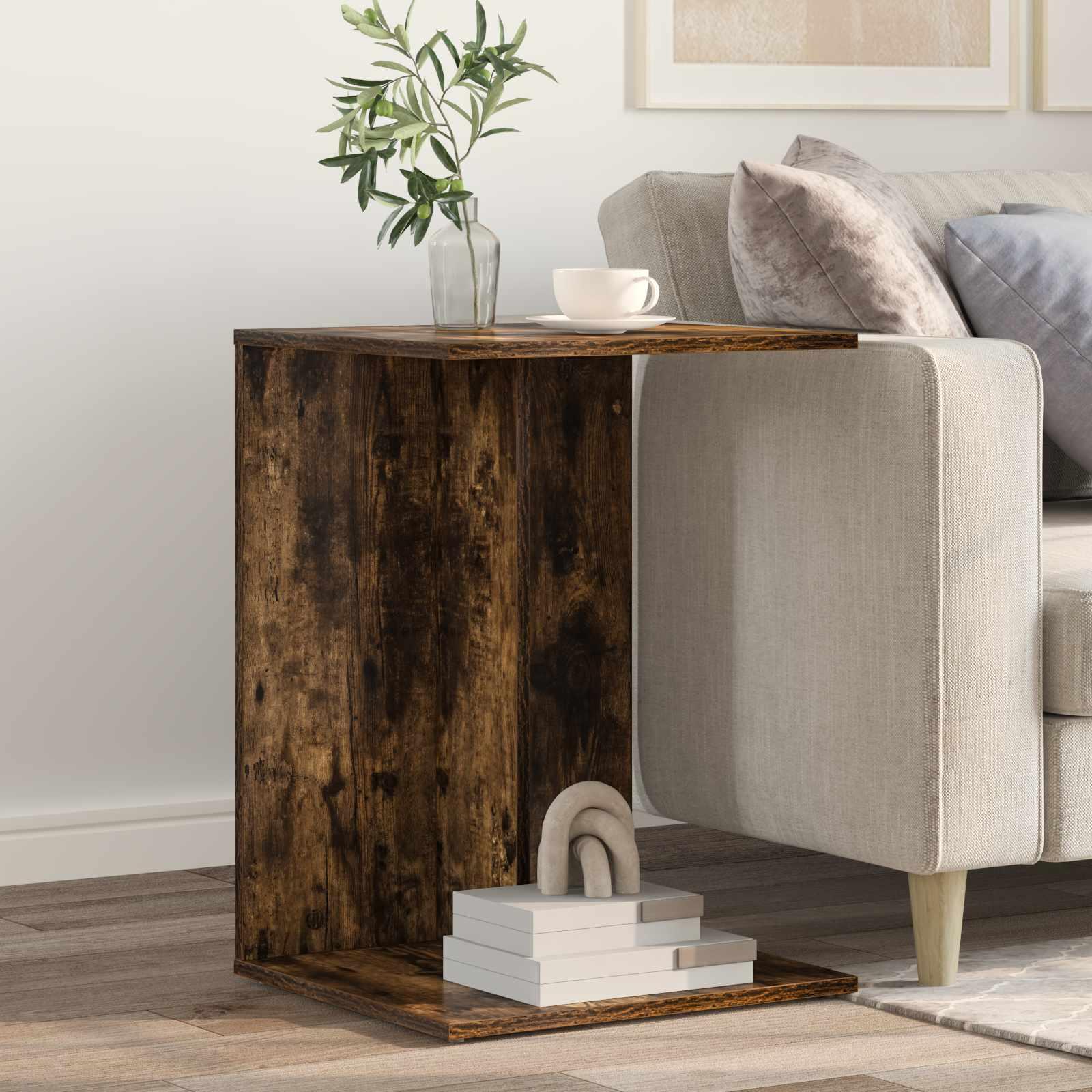 Sidebord Røget eg 45 x 40 x 62,5 cm Konstrueret træ billede