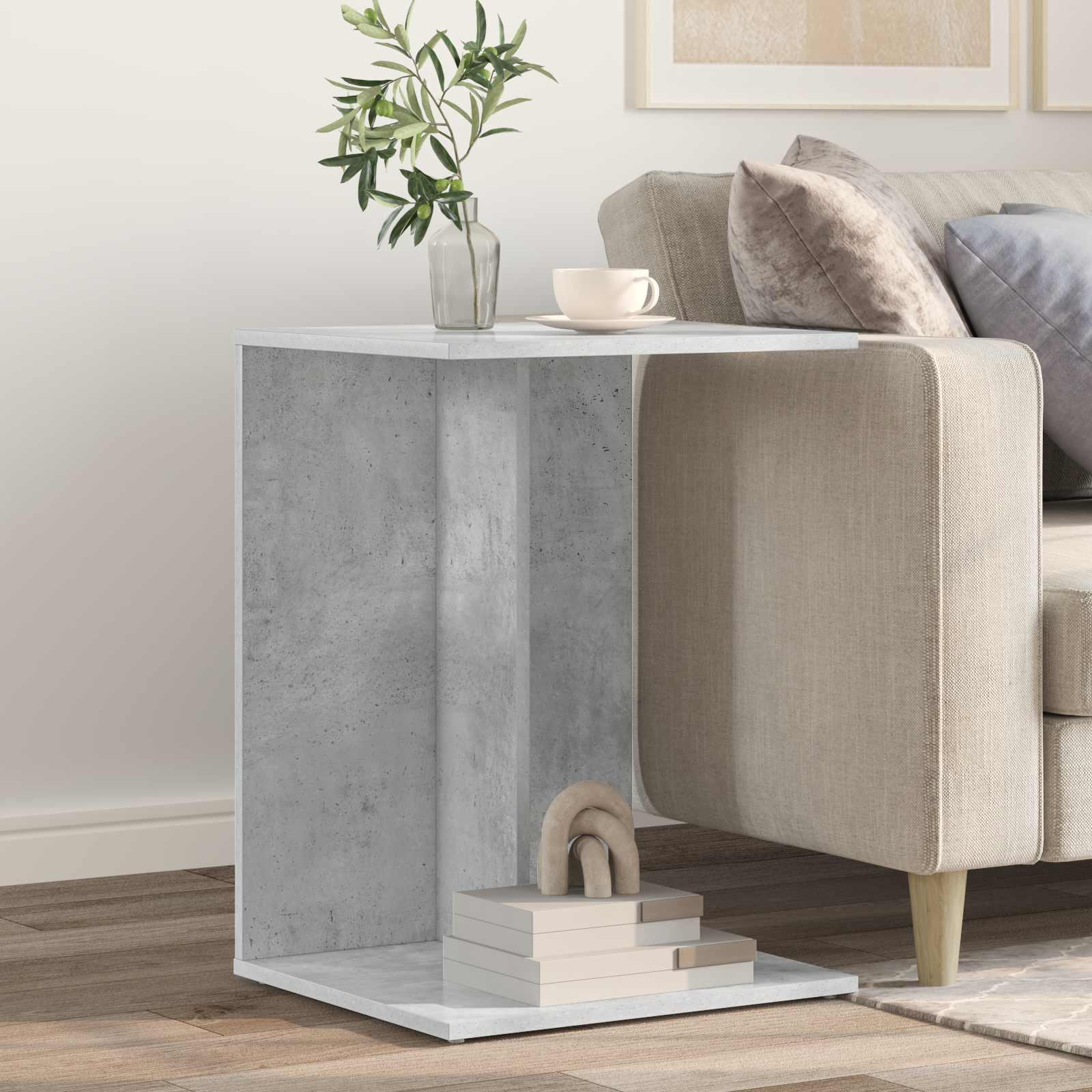 Sidebord Beton Grå 45 x 40 x 62,5 cm Konstrueret træ billede