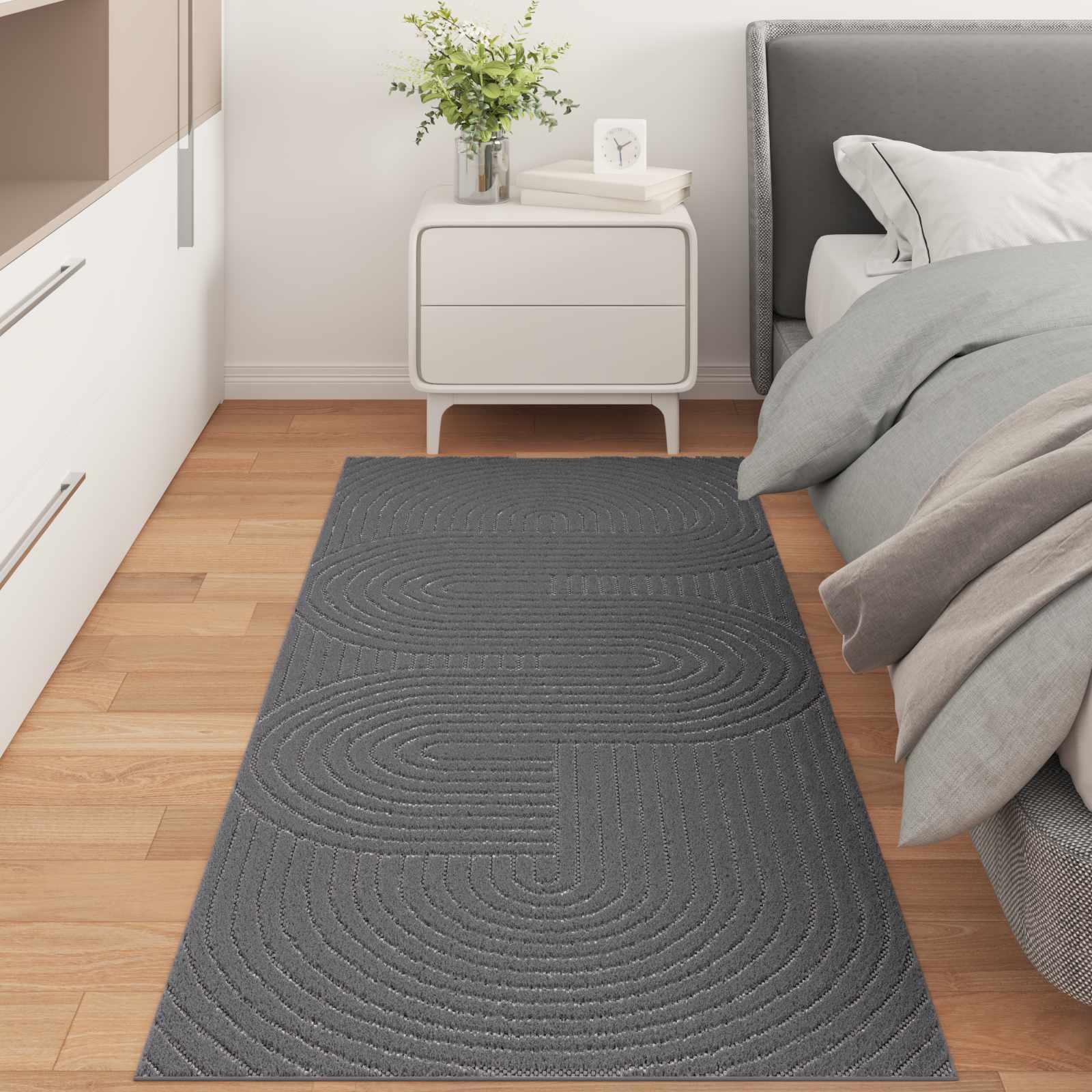 Områdetæpper Rektangulær Antracit 200 x 80 cm billede