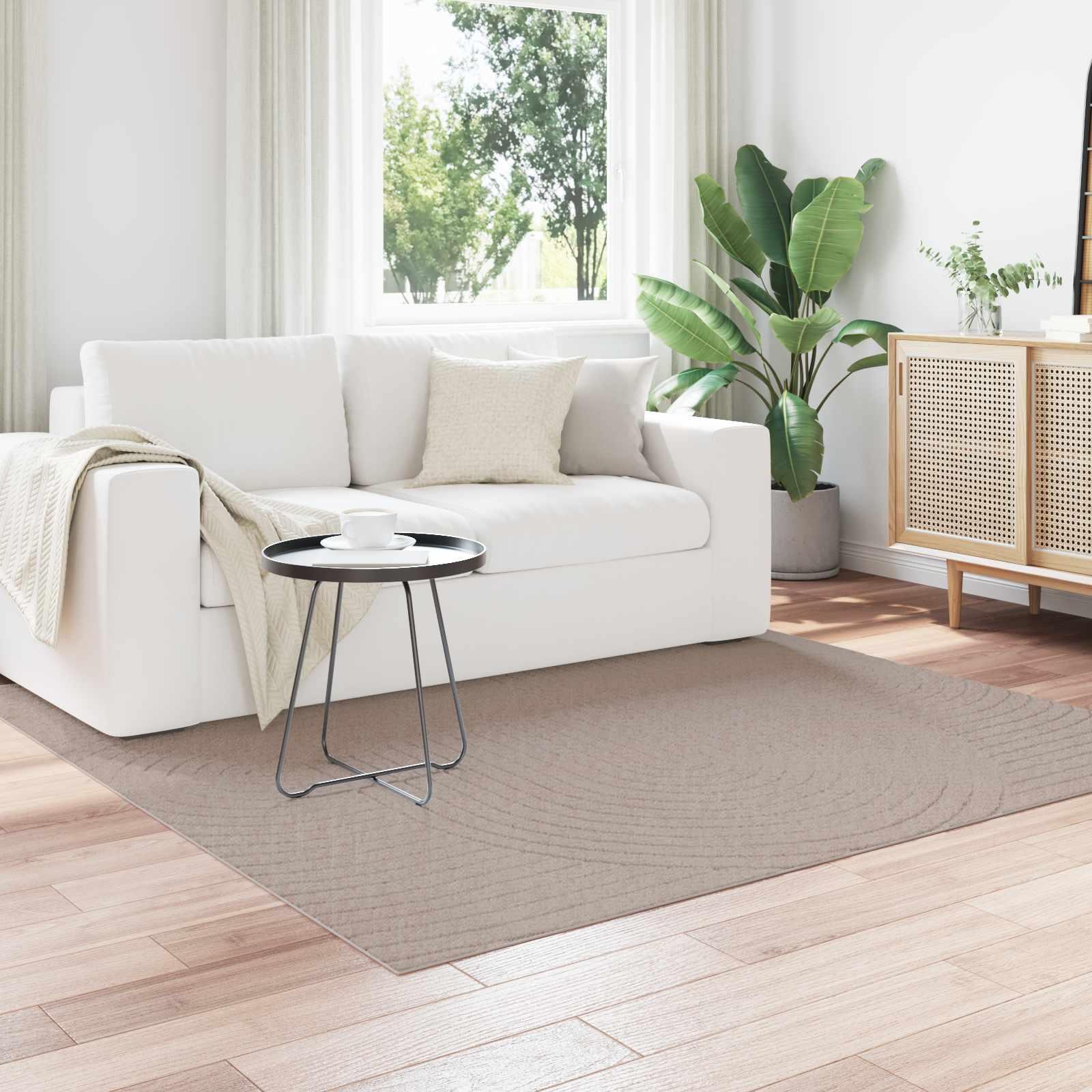 Områdetæpper Firkantet Beige 120 x 120 cm billede