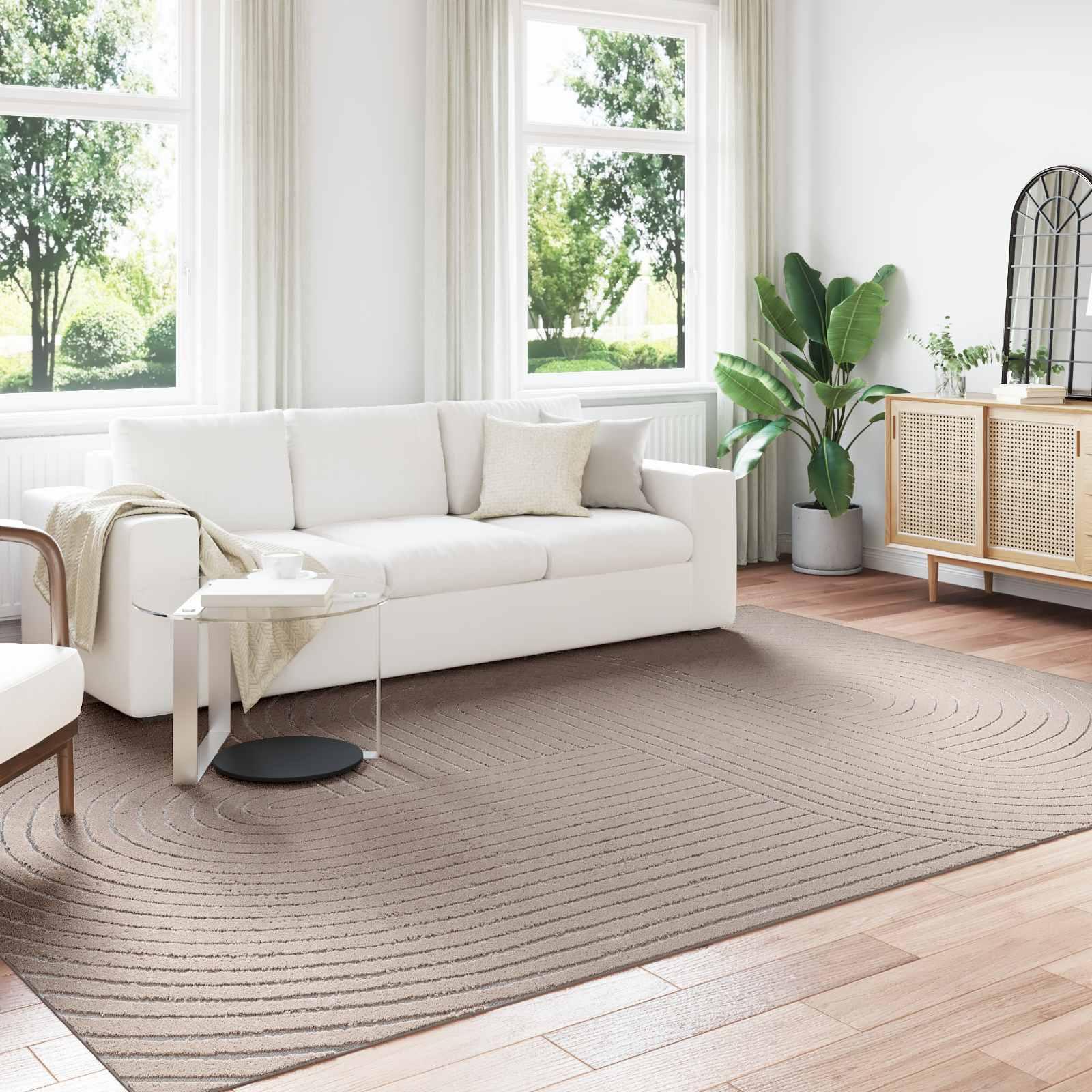 Områdetæppe rektangulært - Palmeras, beige 340 × 240 cm, polyester billede