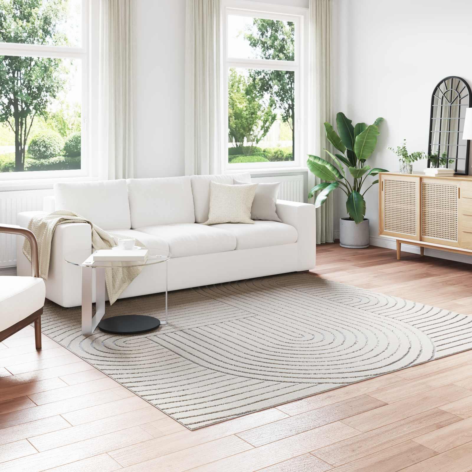 Områdetæpper Firkantet Creme 240 x 240 cm billede