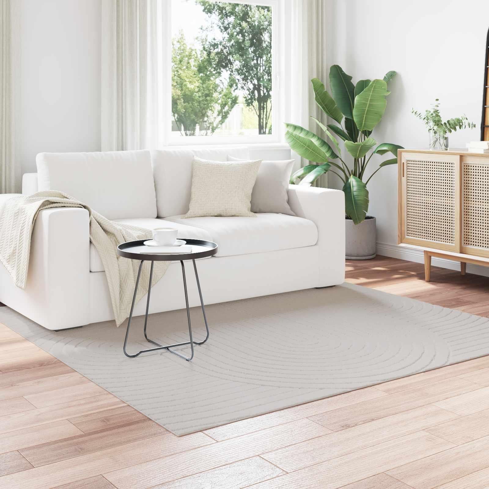 Områdetæpper Firkantet Creme 120 x 120 cm billede