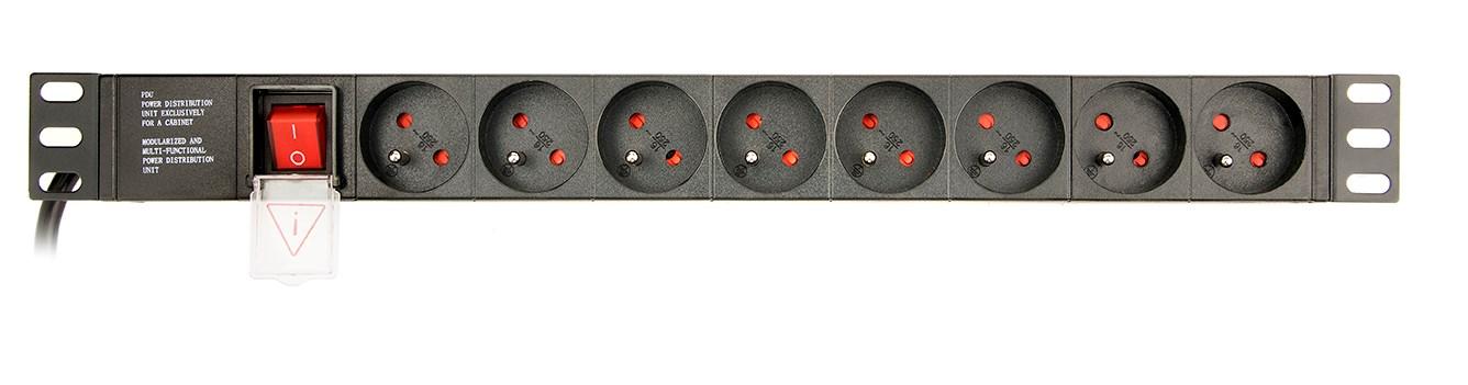 EnerGenie EG-PDU-014-F - Strømfordelingsenhed (rackversion) - AC 250 V - 3680 Watt - output-stikforbindelser: 8 (8 x strøm) - 1U - 3 m ledning