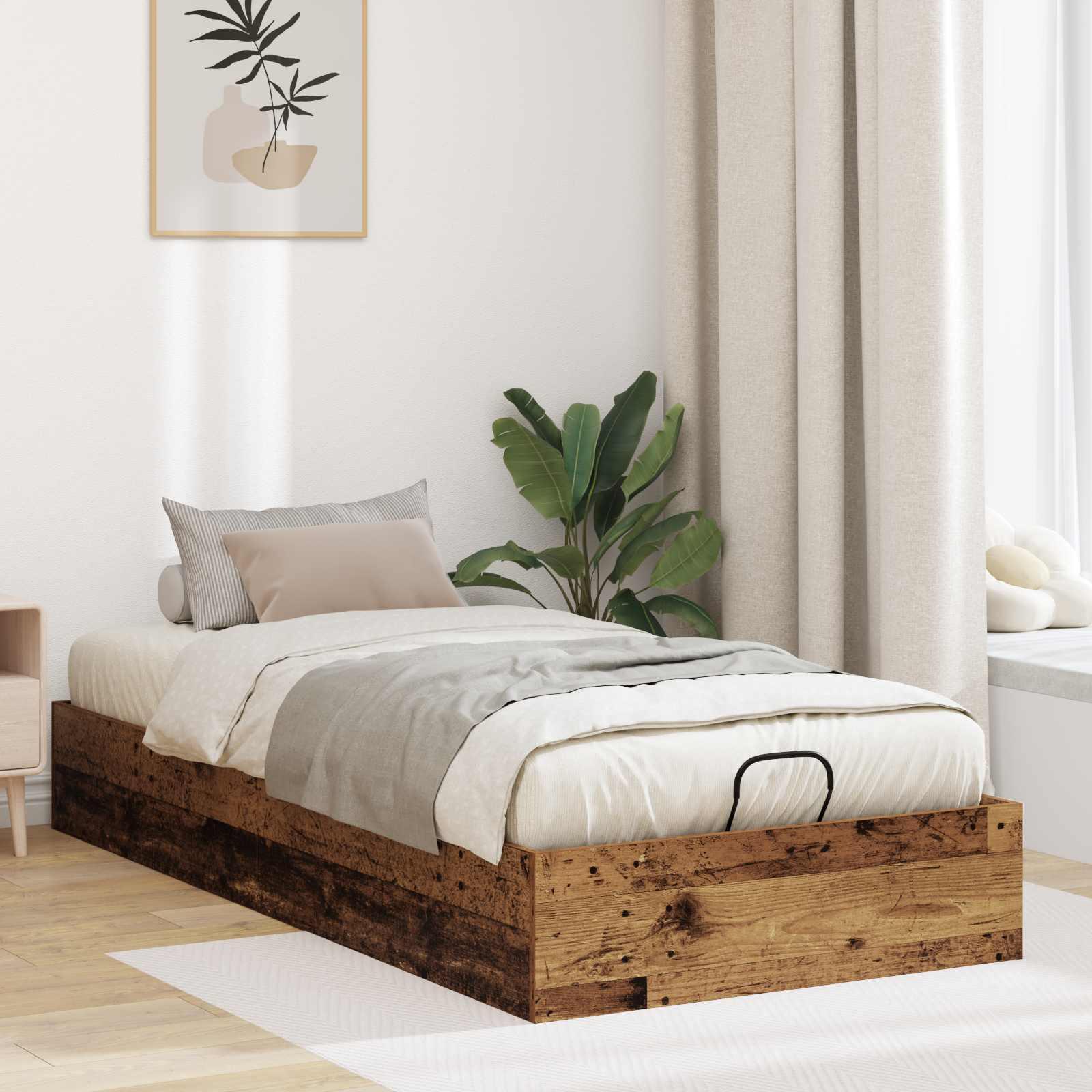 Ottoman Sengestel Gammelt træ 193 x 120 x 25 cm Spånplade billede