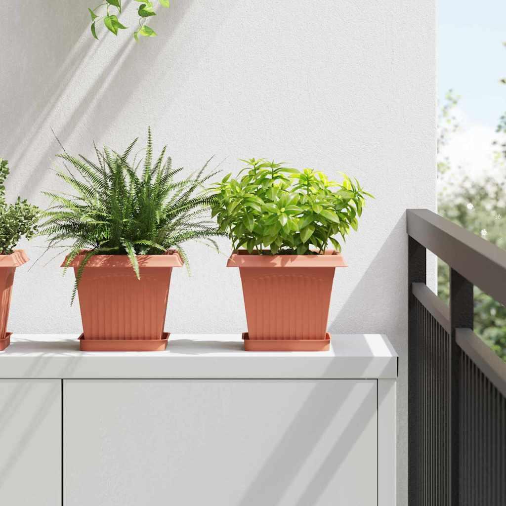 Firkantet Blomsterkrukke 24 stk Mursten Rød 43 x 43 x 33.5 cm billede