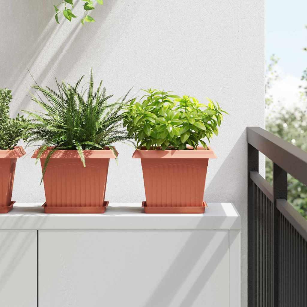 Firkantet Blomsterkrukke 24 stk Mursten Rød 43 x 43 x 33.5 cm billede