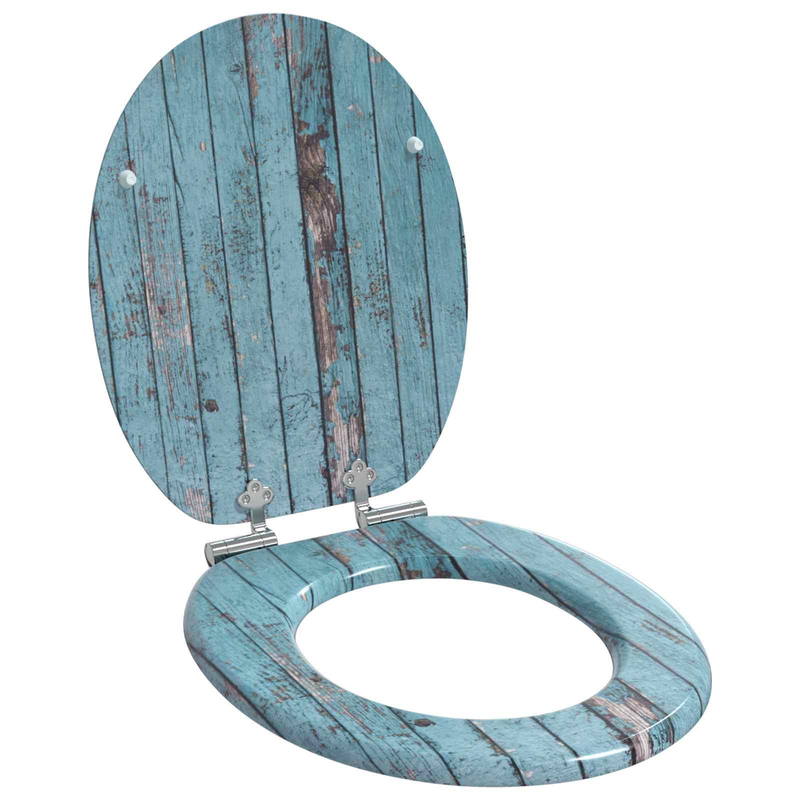 Toilet sæde Blå 43,8 x 37,8 cm MDF plade billede
