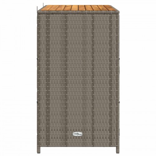 Kabinet med hylde - grå rattanlook, trætop 70 × 50 × 87 cm