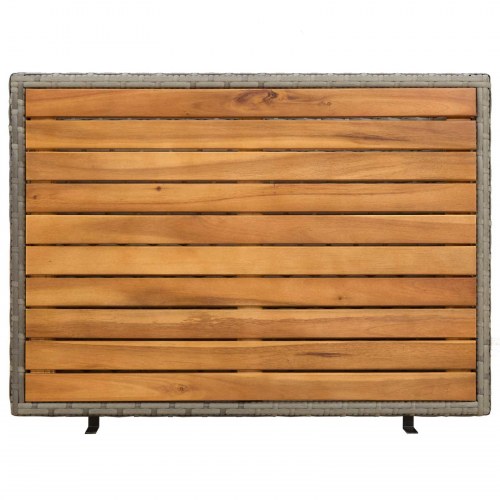 Kabinet med hylde - grå rattanlook, trætop 70 × 50 × 87 cm
