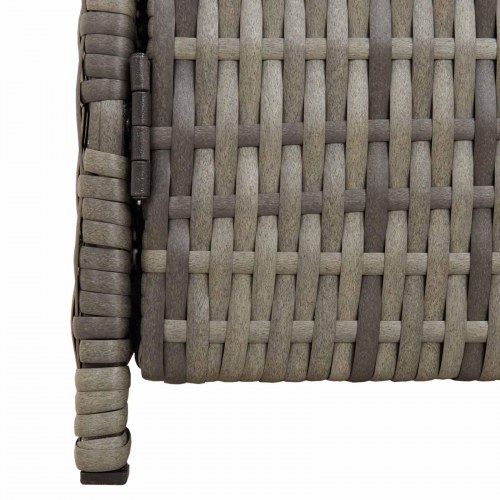 Kabinet med hylde - grå rattanlook, trætop 70 × 50 × 87 cm