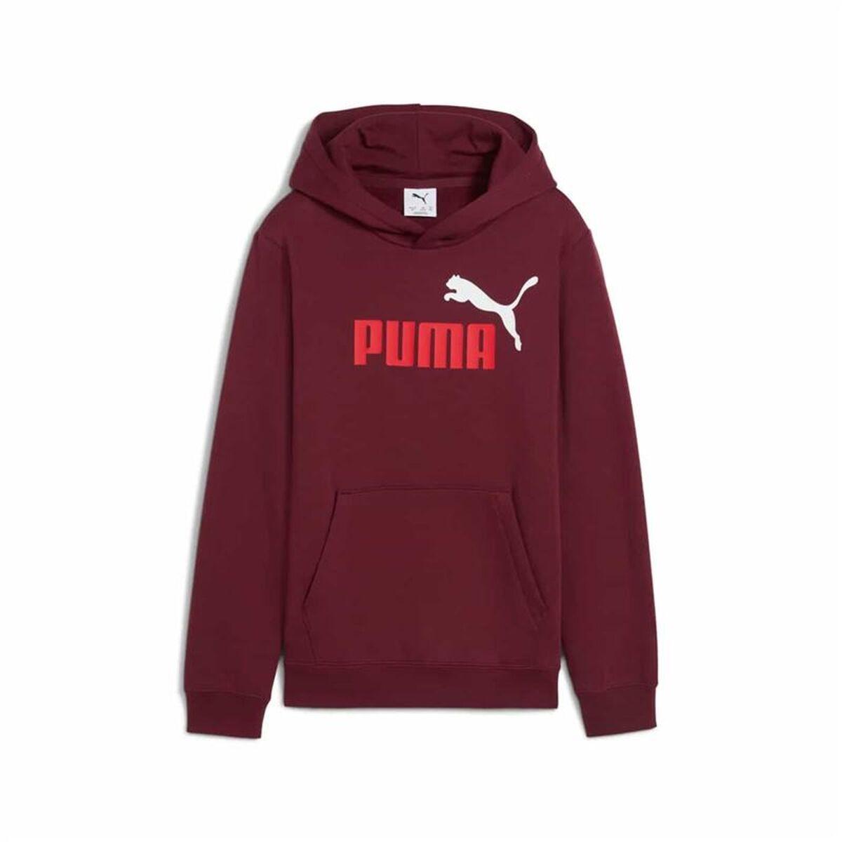 Puma Essentials No. 1 hættetrøje til piger - rødbrun, 11-12 år billede