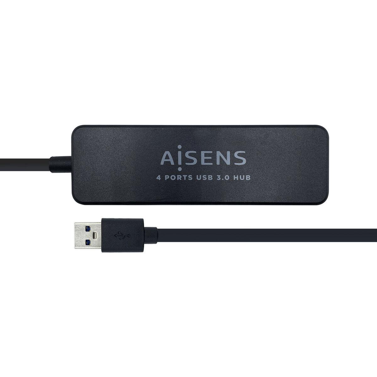 Aisens A106-0399 USB-hub 4 porte - USB-A 3.2 Gen 1, sort billede