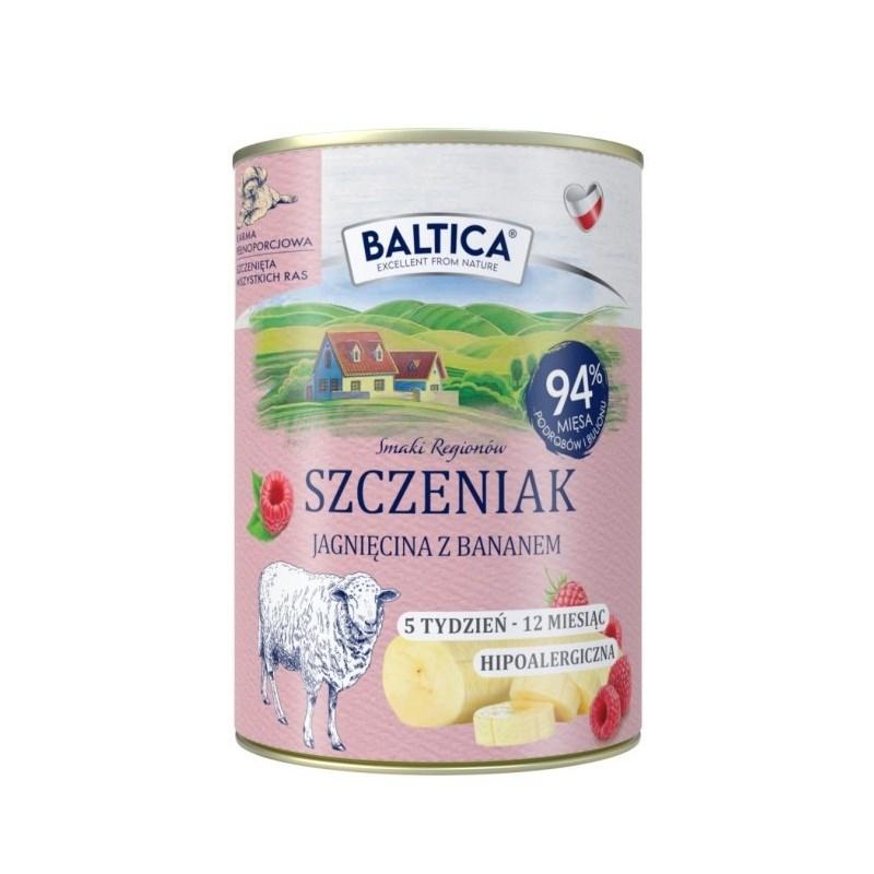 BALTICA Smaki regionów Hvalp – lam med banan, vådfoder til hund – 400 g billede