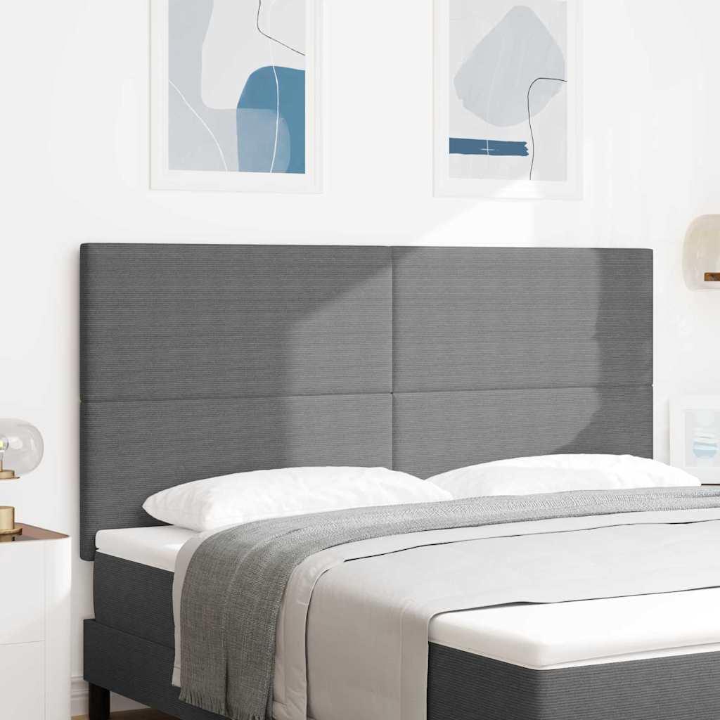 LED sengegavl med RGB-lys - lysegrå velour, 180 cm billede