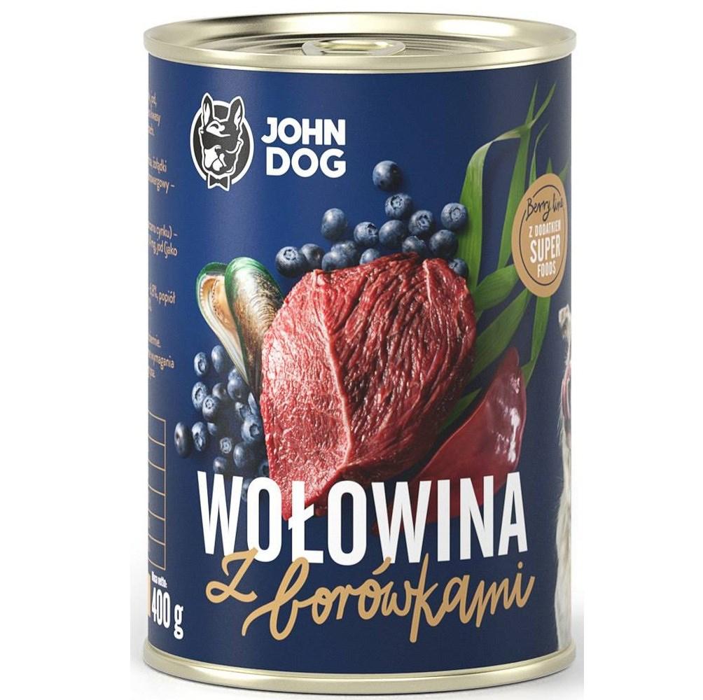 JOHN DOG Berry Line Adult – Oksekød med blåbær vådfoder til hund – 400 g billede