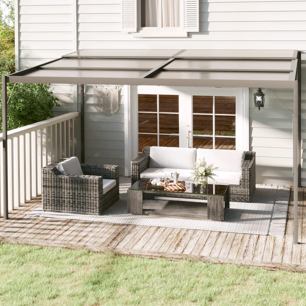 Pavillon med tag 4x3x2,5 m aluminium og stål antracitgrå billede