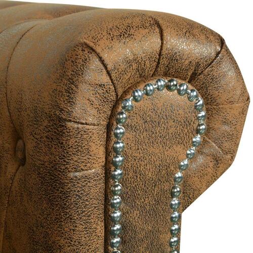 2-personers og 3-personers Chesterfield sofasæt brun