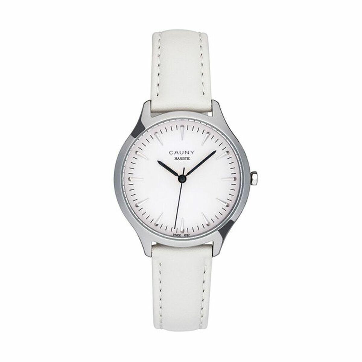 Cauny Majestic CMJ006 dameur - elegant armbåndsur med hvid rem billede