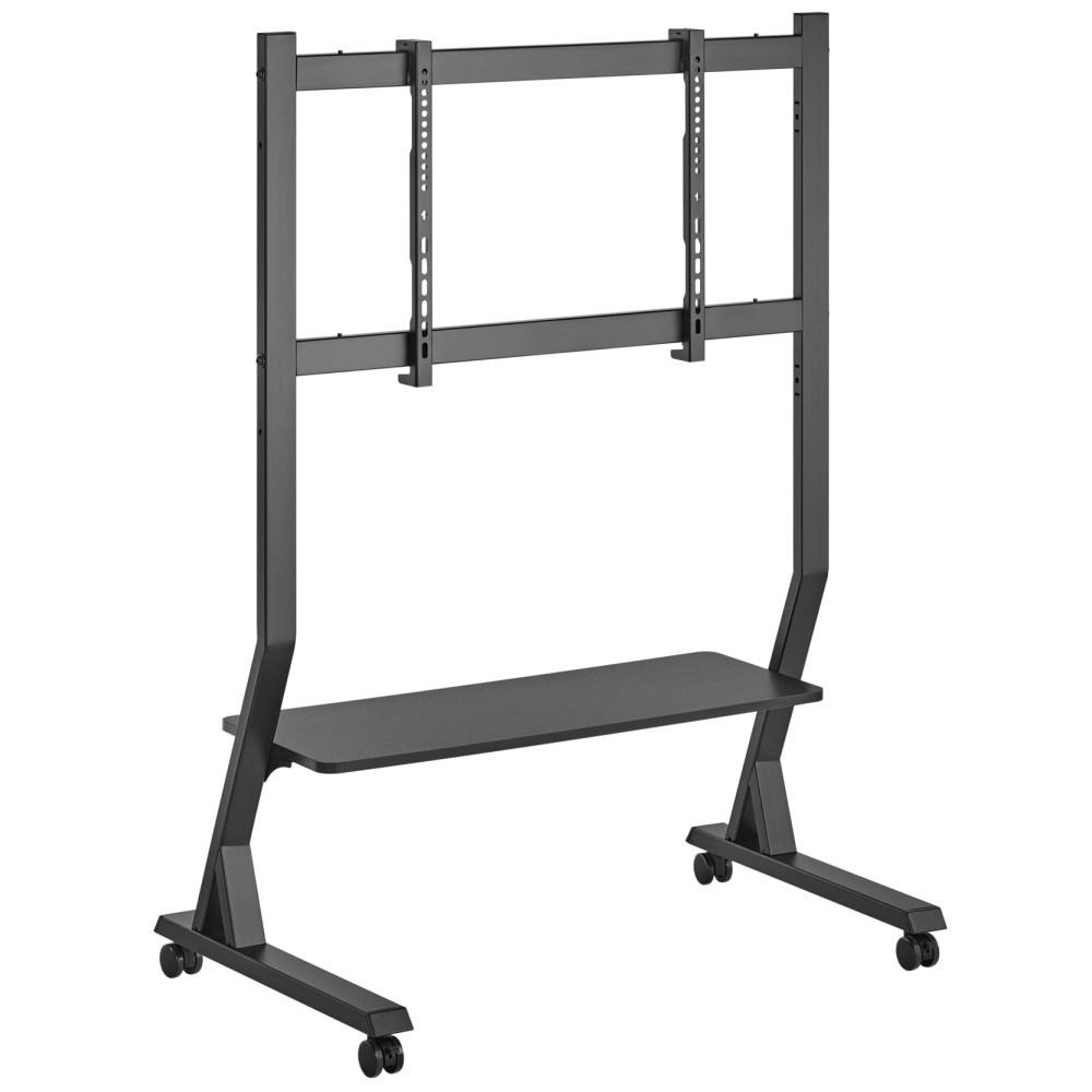 TECHly gulvstativ med hylde til 45–90" TV – VESA 75x75 til 800x400, sort billede