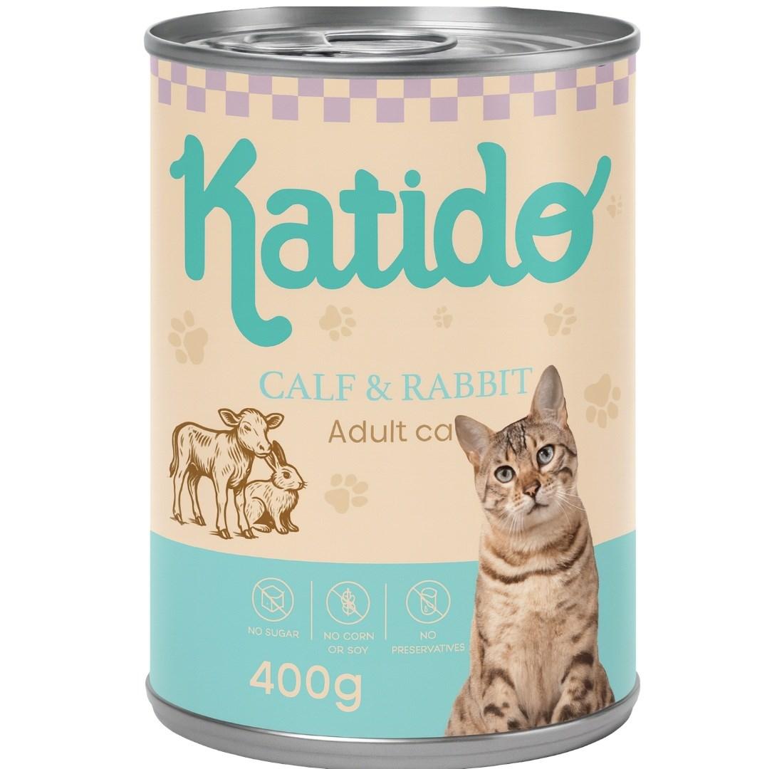 Katido vådfoder til kat – kalv & kanin 400 g billede