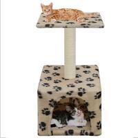 Kradsetræ til katte med sisal-kradsestolper 55 cm beige fodspor