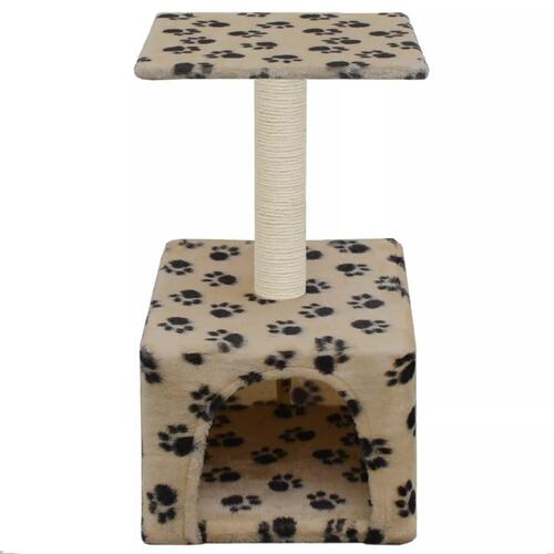 Kradsetræ til katte med sisal-kradsestolper 55 cm beige fodspor