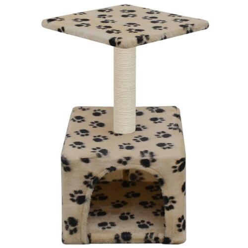 Kradsetræ til katte med sisal-kradsestolper 55 cm beige fodspor
