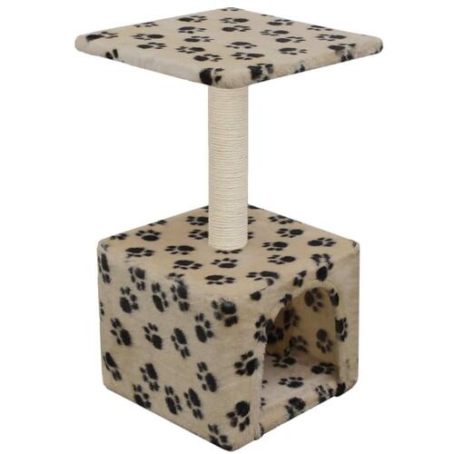 Kradsetræ til katte med sisal-kradsestolper 55 cm beige fodspor