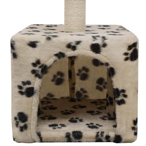 Kradsetræ til katte med sisal-kradsestolper 55 cm beige fodspor