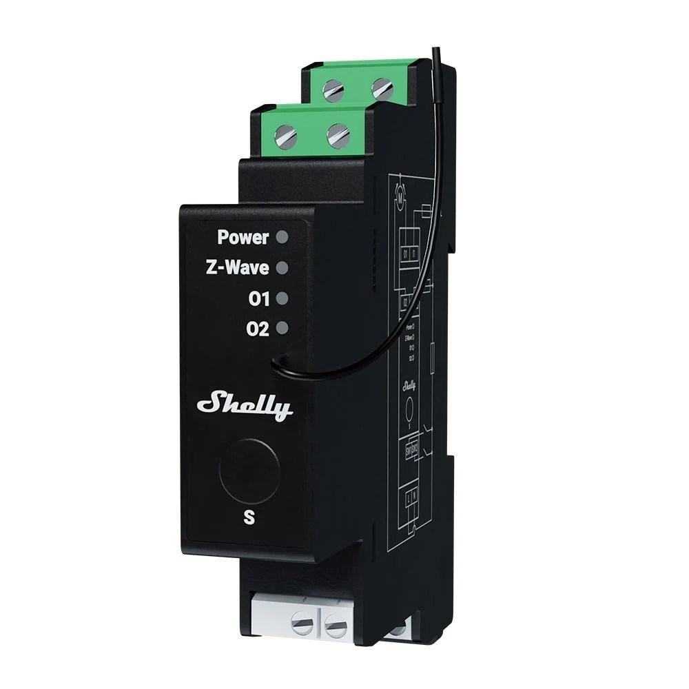 Shelly Wave Pro Shutter LR – intelligent DIN-skinne controller med Z‑Wave billede