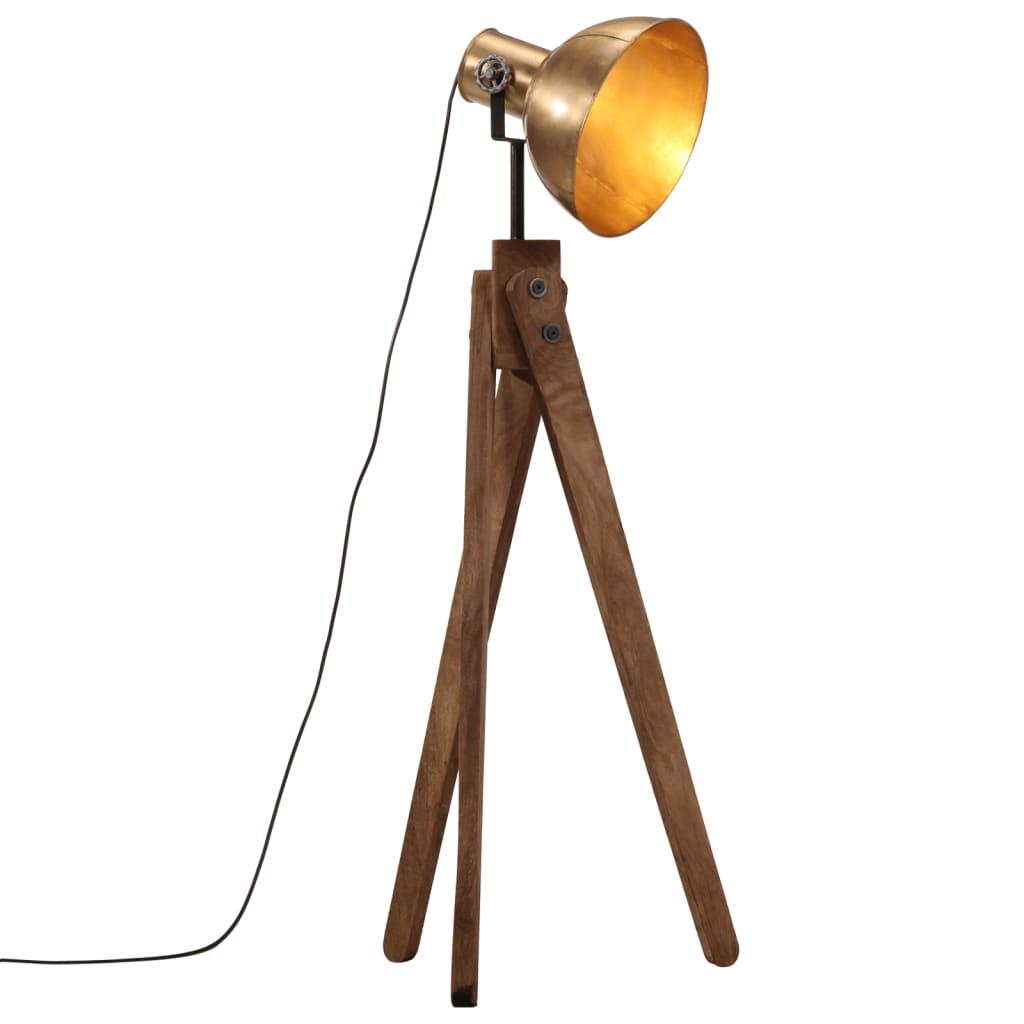 Gulvlampe 45x45x120 cm 25 W E27 antik messingfarve billede