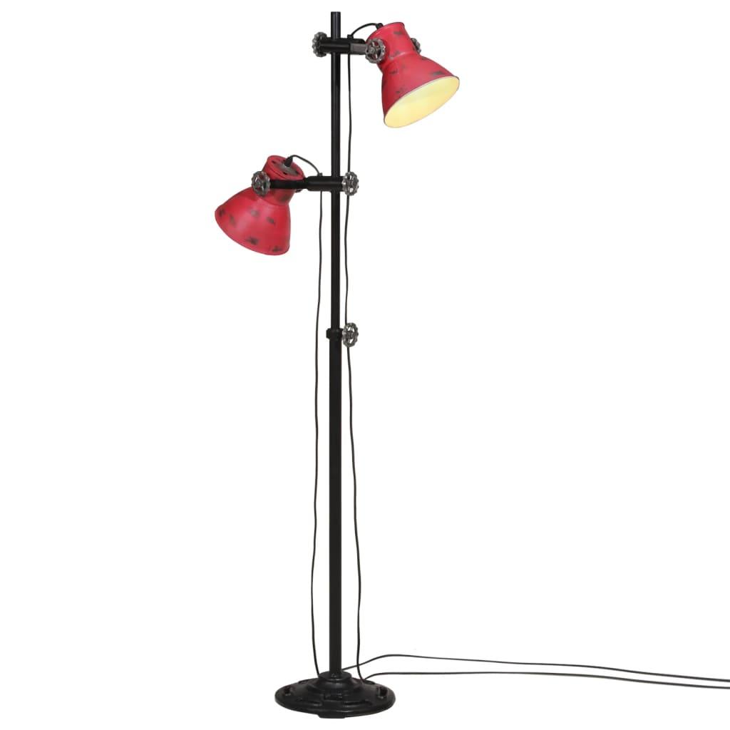 Gulvlampe 25 W 25x25x90/140 cm E27 rustik rød billede