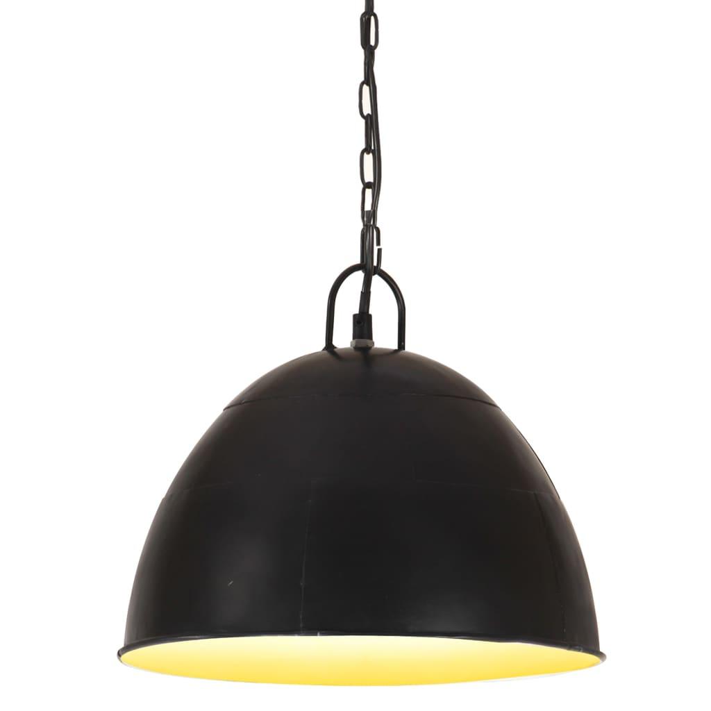 Industriel hængelampe 25 W rund 31 cm E27 mat sort billede