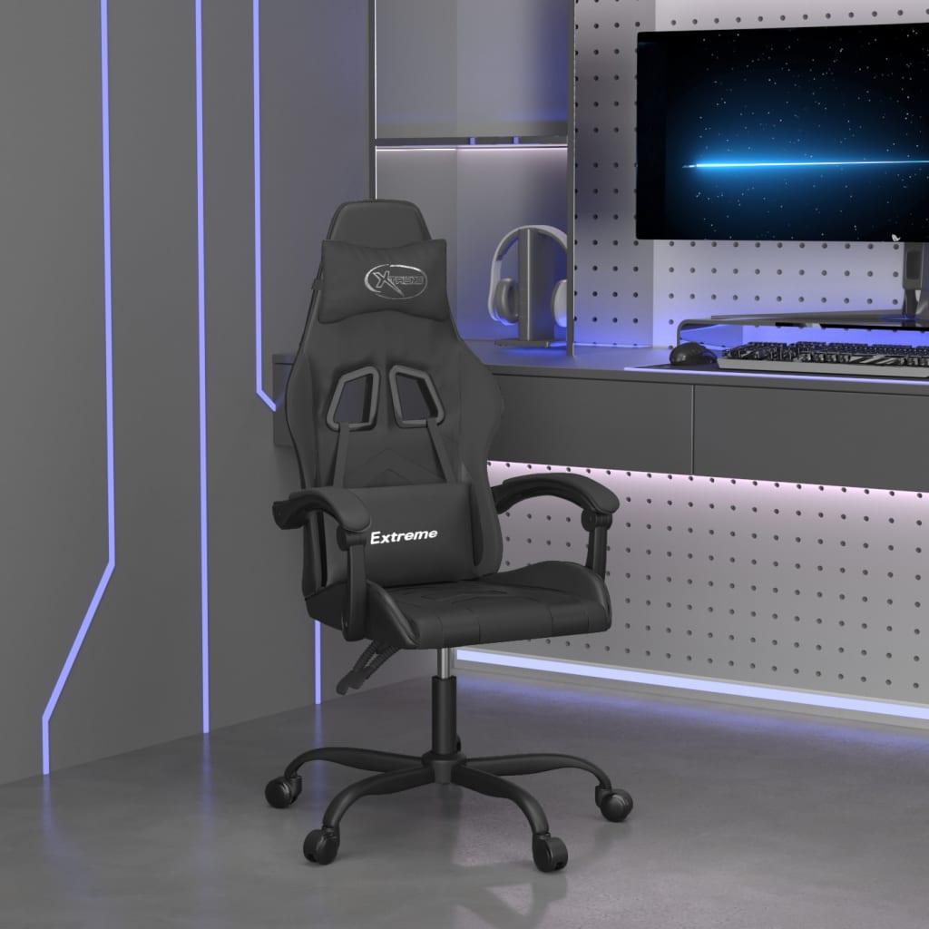 Gamingstol kunstlæder sort billede