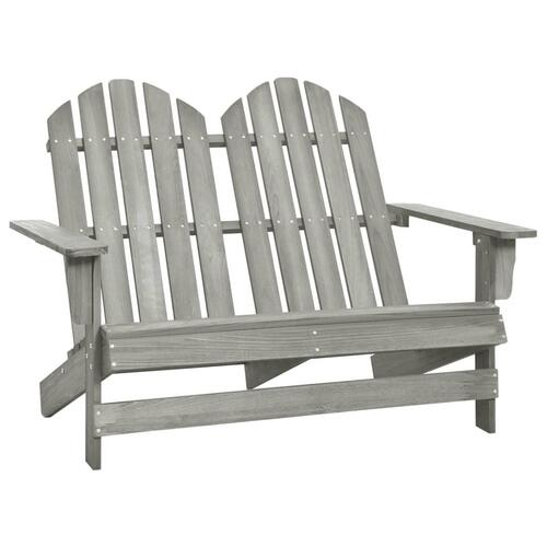 2-personers Adirondack-havestol massivt grantræ grå