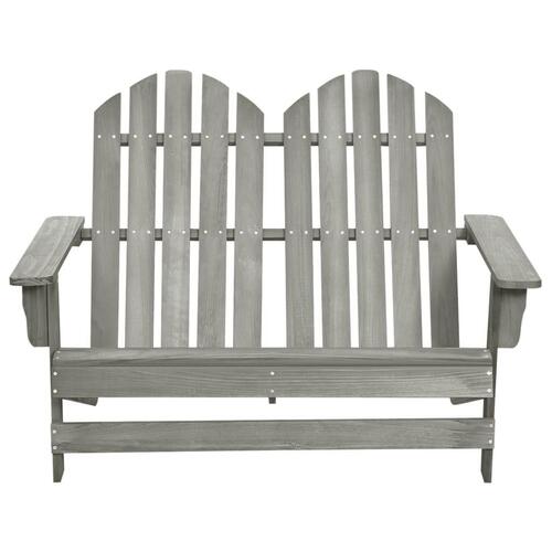 2-personers Adirondack-havestol massivt grantræ grå