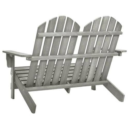 2-personers Adirondack-havestol massivt grantræ grå